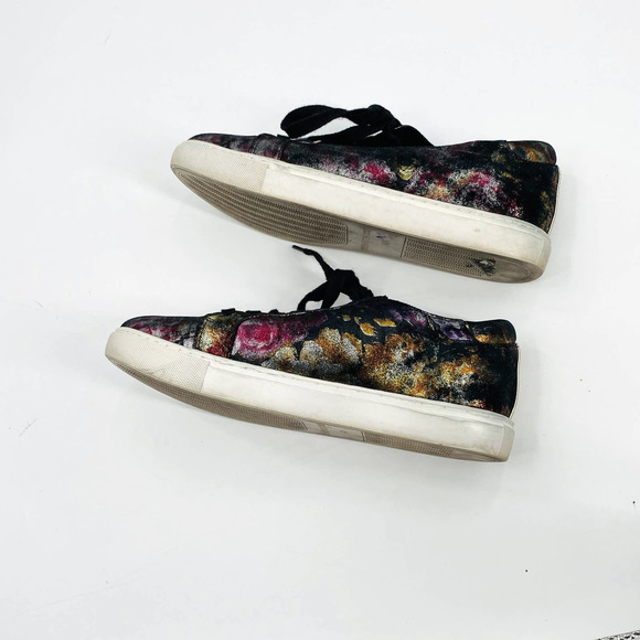 Kenneth Cole Marlow Neutral Floral Metallic Platform Sneaker 6.5 Black Pink Gold - Picture 9 of 9